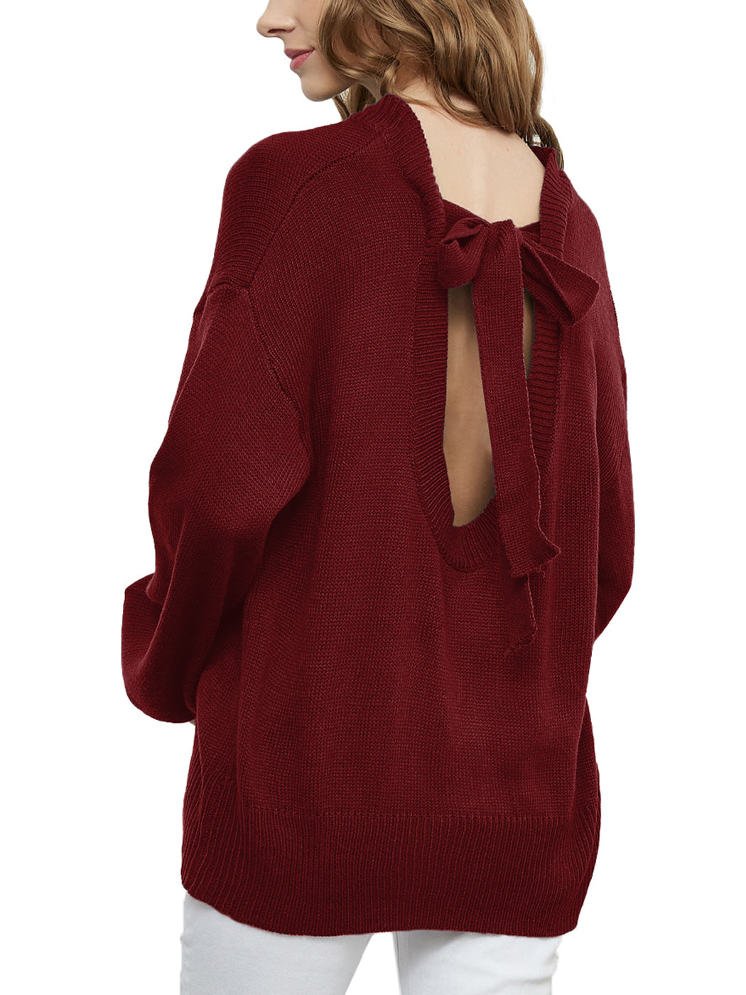 Love Tie Puffed Sleeve Sweater