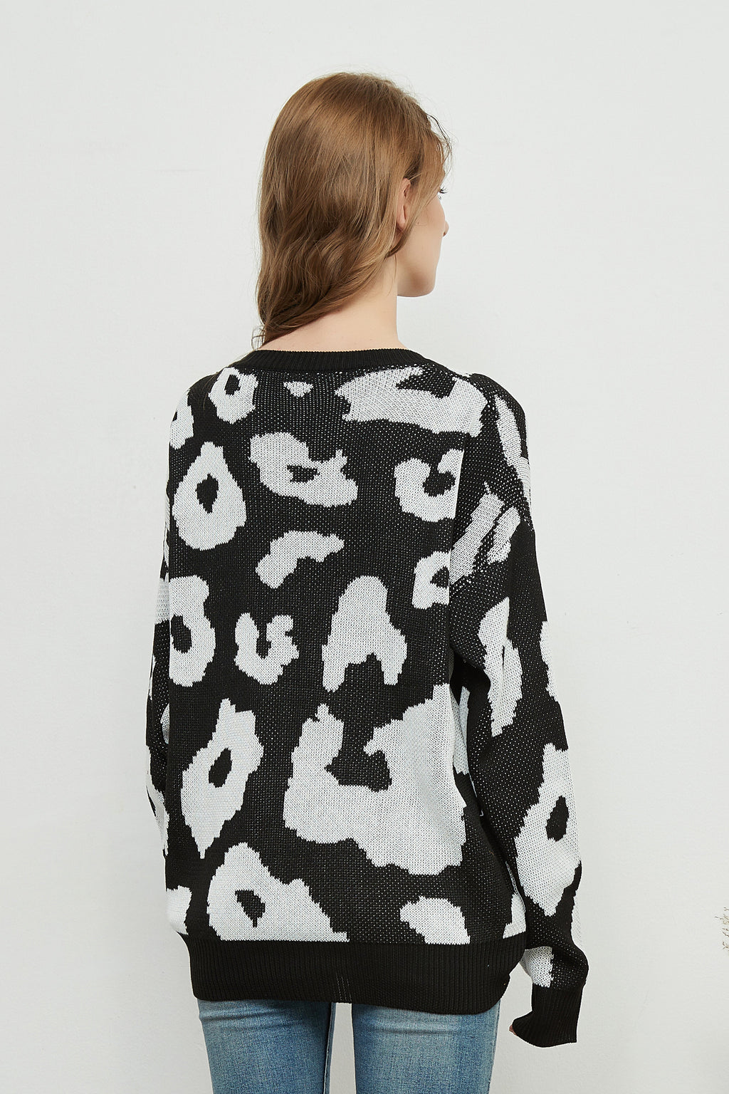 Suéter con estampado de leopardo 