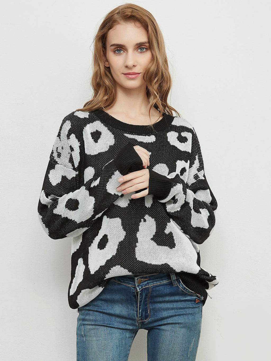 Suéter con estampado de leopardo 