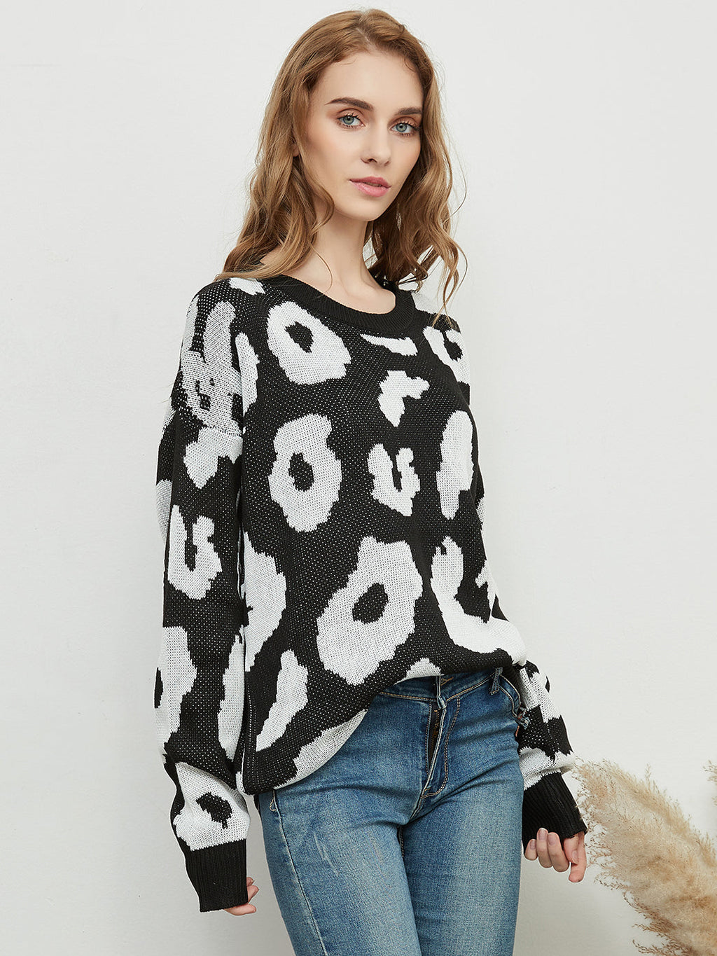 Suéter con estampado de leopardo 