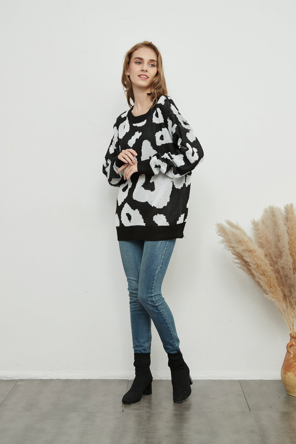 Suéter con estampado de leopardo 