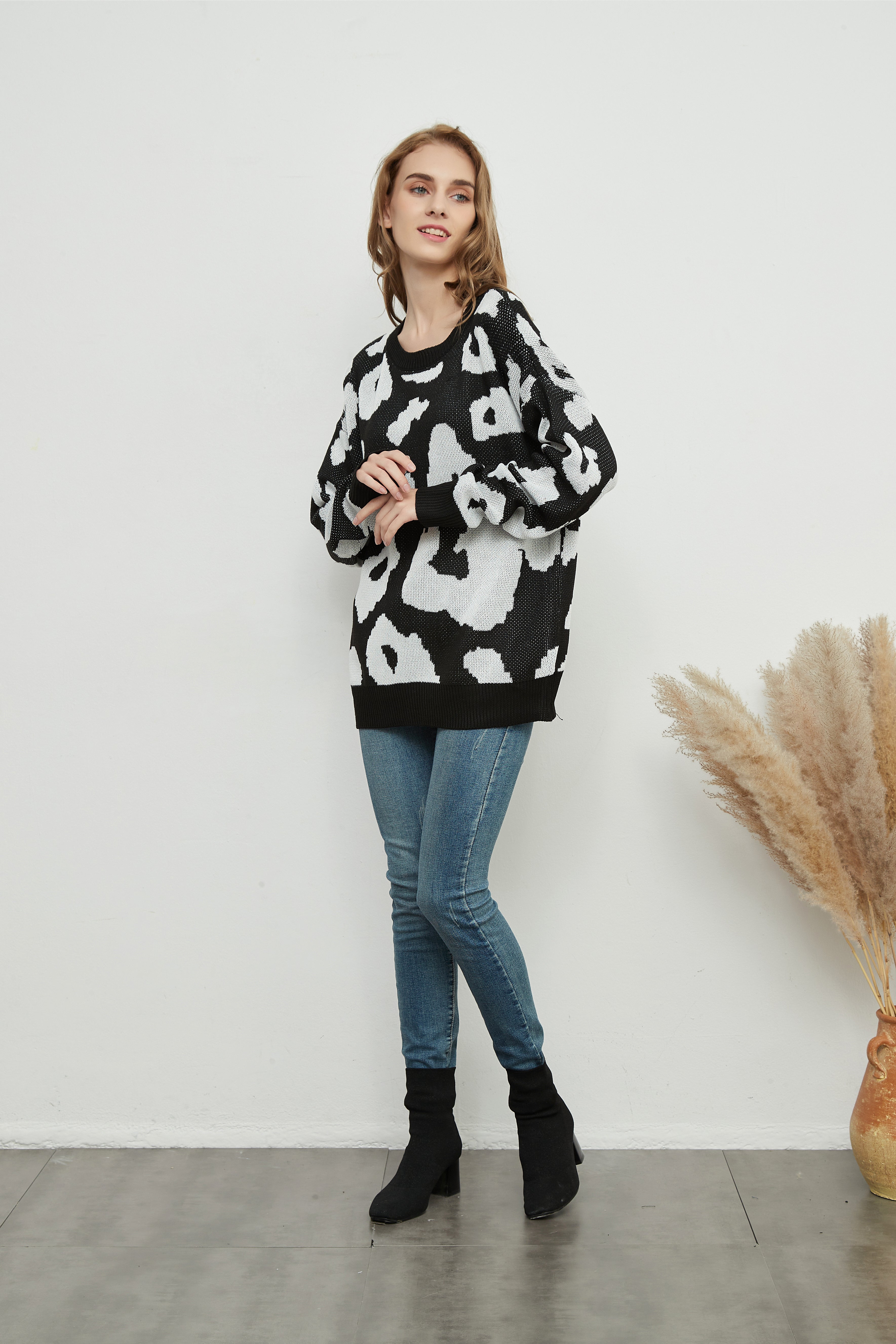 Suéter con estampado de leopardo 