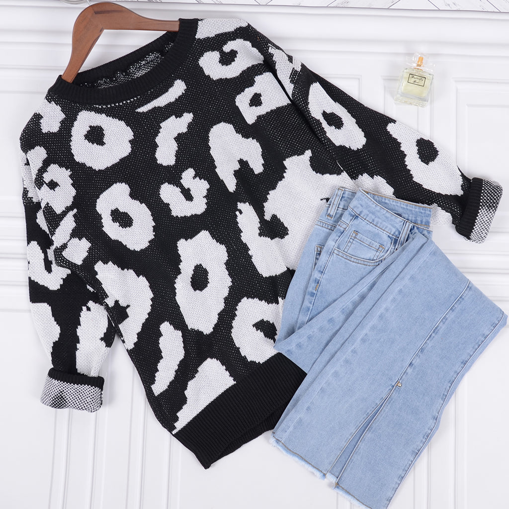 Suéter con estampado de leopardo 