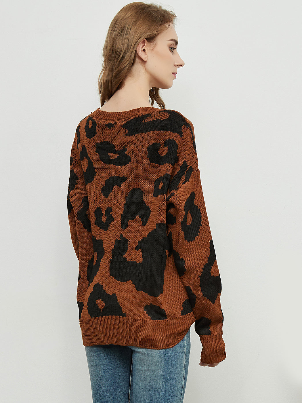 Suéter con estampado de leopardo 