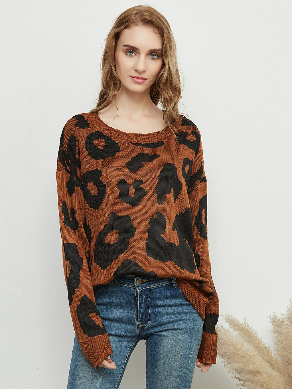 Suéter con estampado de leopardo 