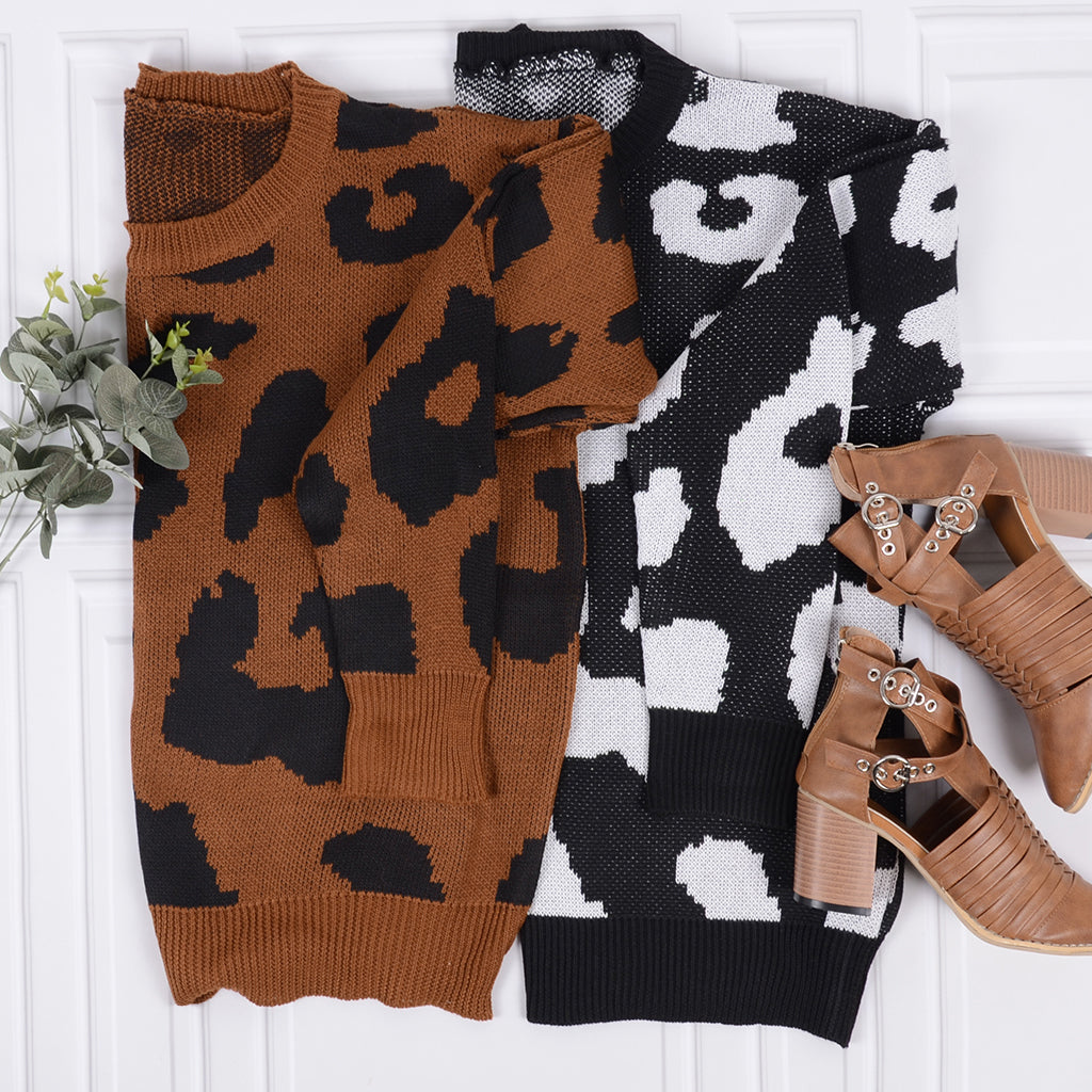 Suéter con estampado de leopardo 