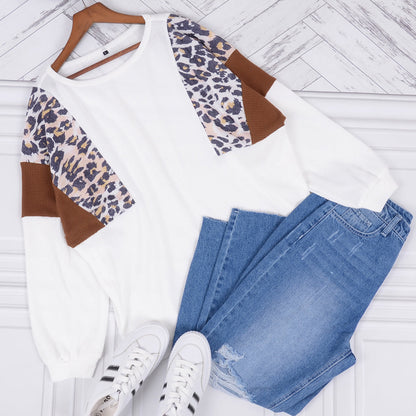 Suéter de punto con estampado de leopardo