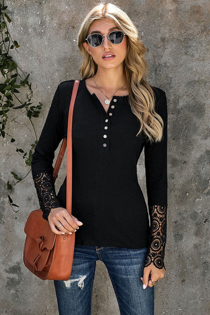 Crochet Lace Detail Shirt