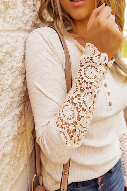 Crochet Lace Detail Shirt