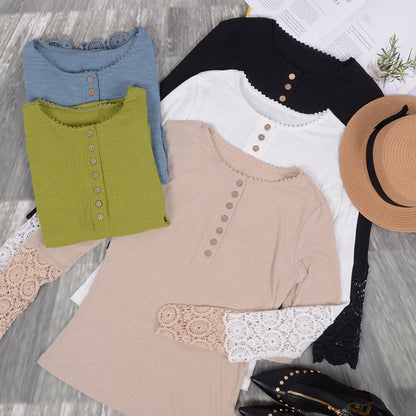 Crochet Lace Detail Shirt