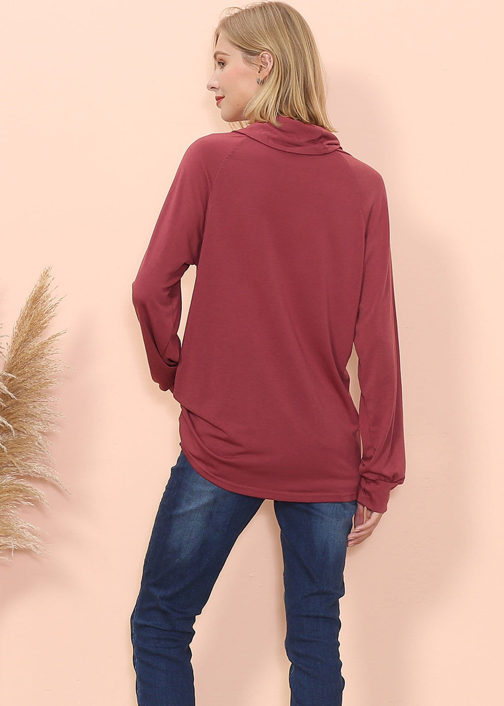 Jersey de manga larga con cuello vuelto