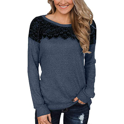 Lace Trim Long Sleeve Shirt