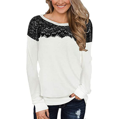 Lace Trim Long Sleeve Shirt