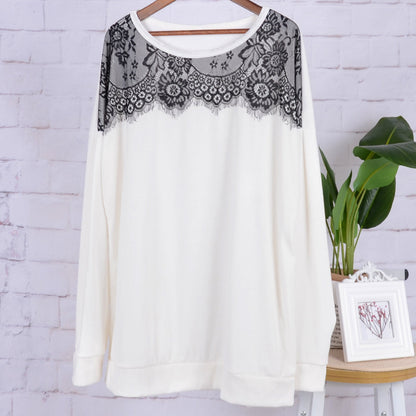 Lace Trim Long Sleeve Shirt