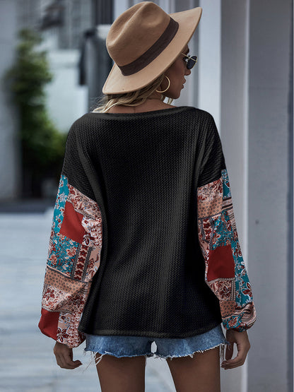 Jersey con mangas abullonadas y estampado paisley