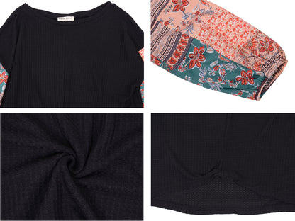 Jersey con mangas abullonadas y estampado paisley