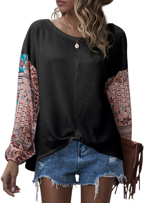 Jersey con mangas abullonadas y estampado paisley