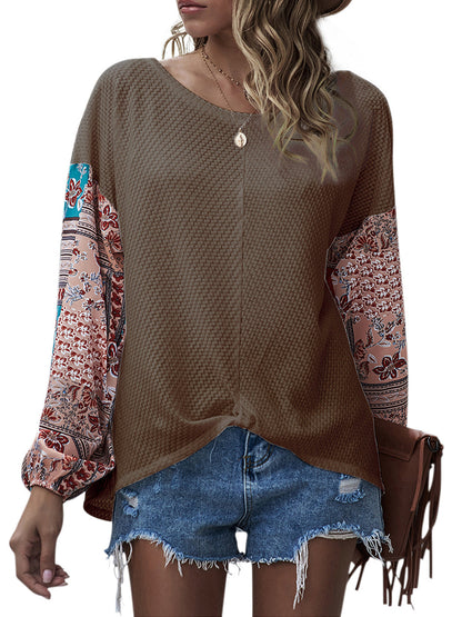 Jersey con mangas abullonadas y estampado paisley