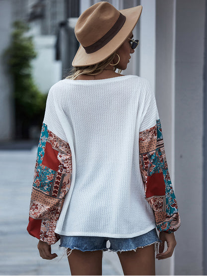 Jersey con mangas abullonadas y estampado paisley