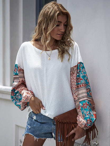 Jersey con mangas abullonadas y estampado paisley