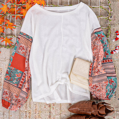 Jersey con mangas abullonadas y estampado paisley