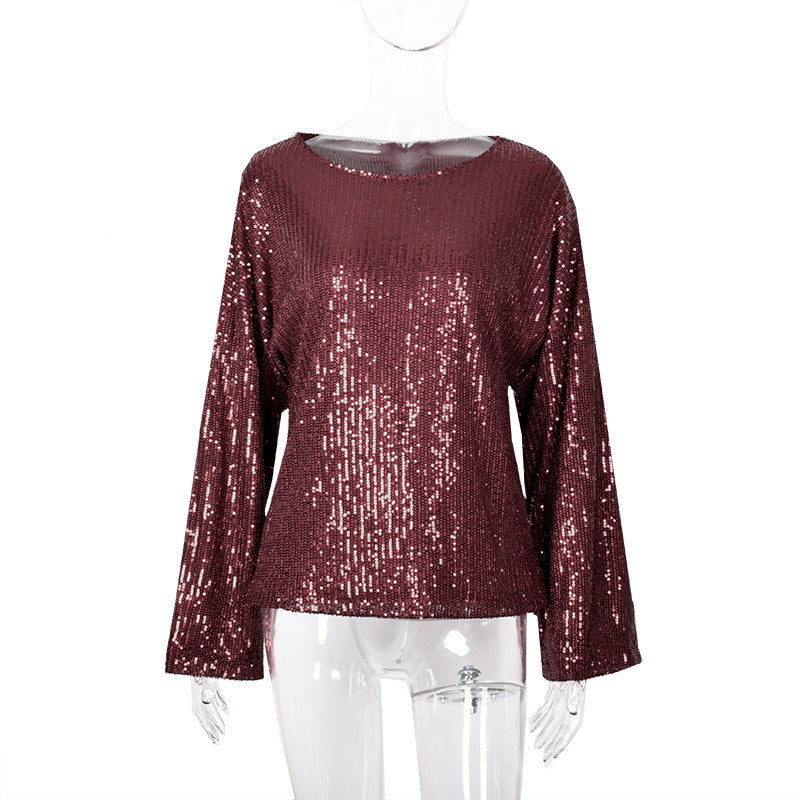 Sparkle Sequin Date Night Tunic Pullover