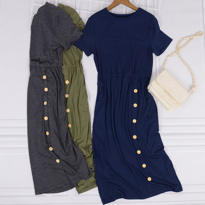 Side Button Down Layering Dress