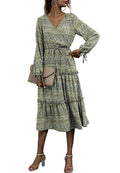 Ruffle Long Sleeve Boho Maxi Dress