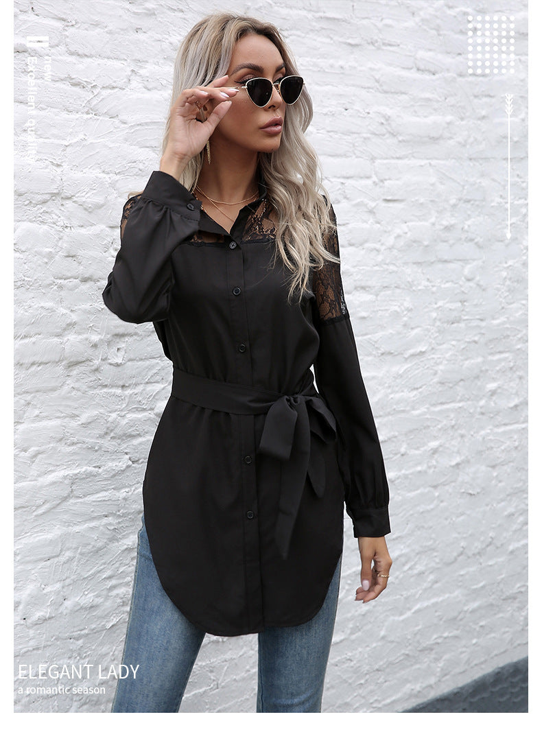 Mandarin Collar Button Down Blouse