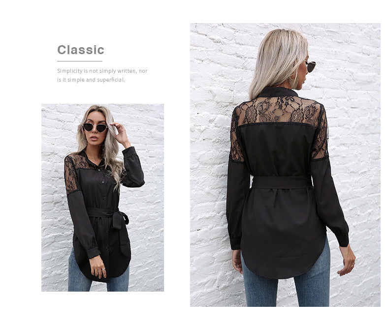 Mandarin Collar Button Down Blouse