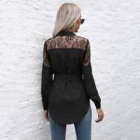 Mandarin Collar Button Down Blouse