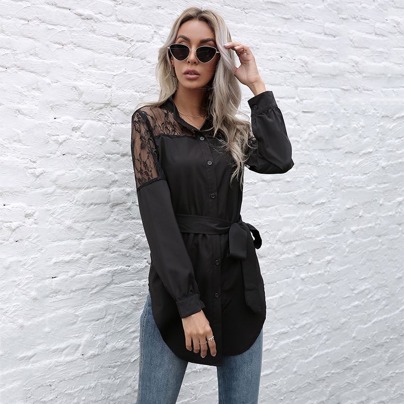 Mandarin Collar Button Down Blouse