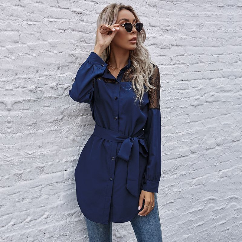 Mandarin Collar Button Down Blouse