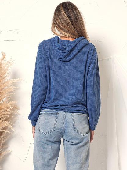 Sudadera con capucha de gran tamaño y tejido de gofre
