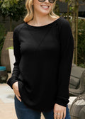 Cross Stitching Textured Pullover