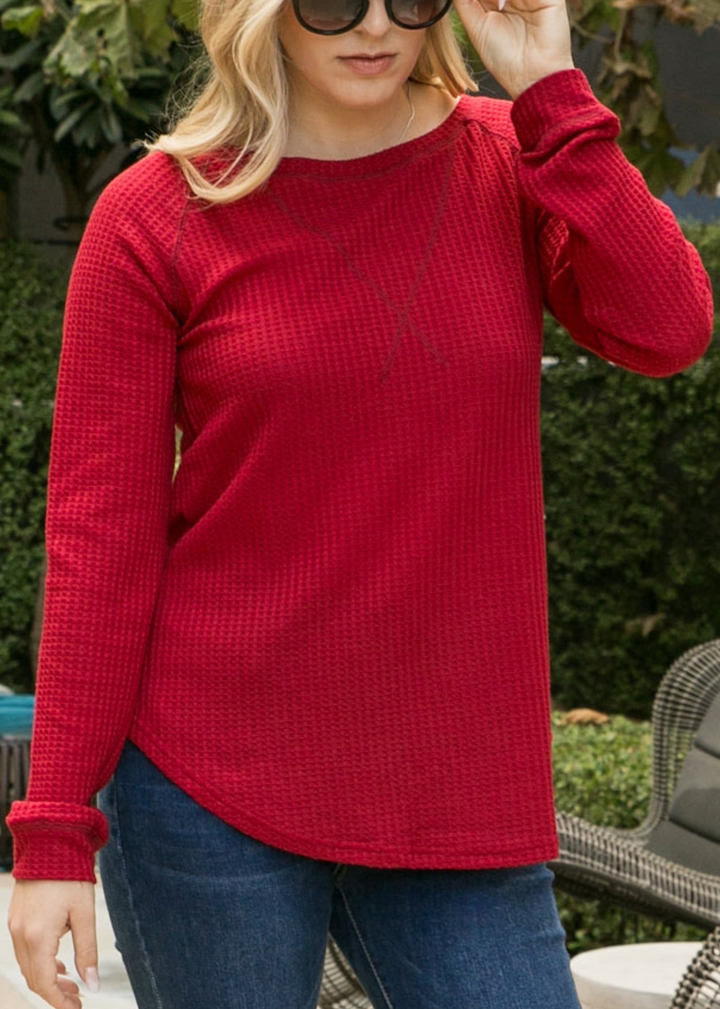 Cross Stitching Textured Pullover
