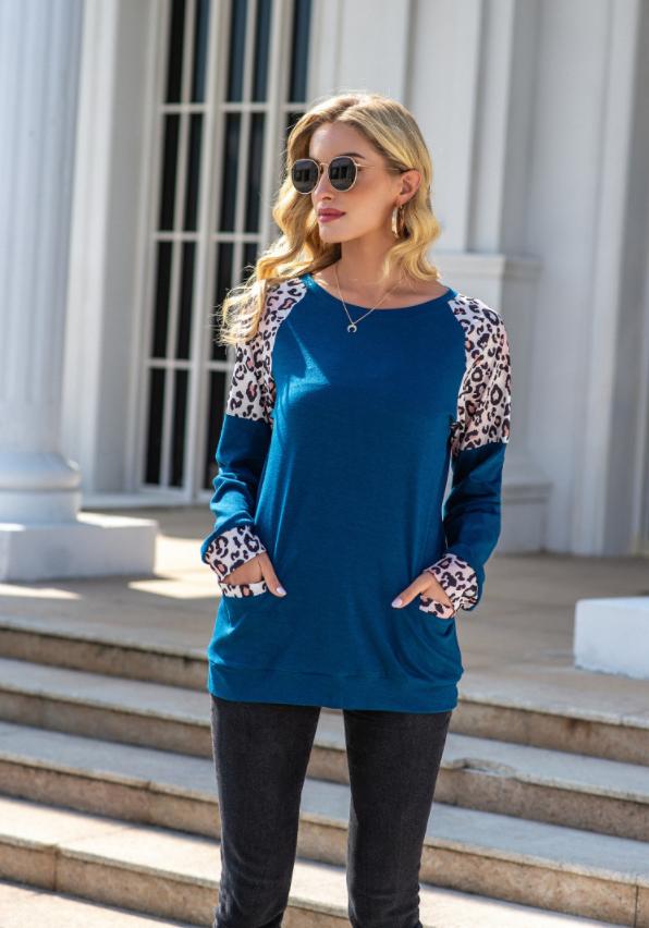 Leopard Trim Pocket Tunic