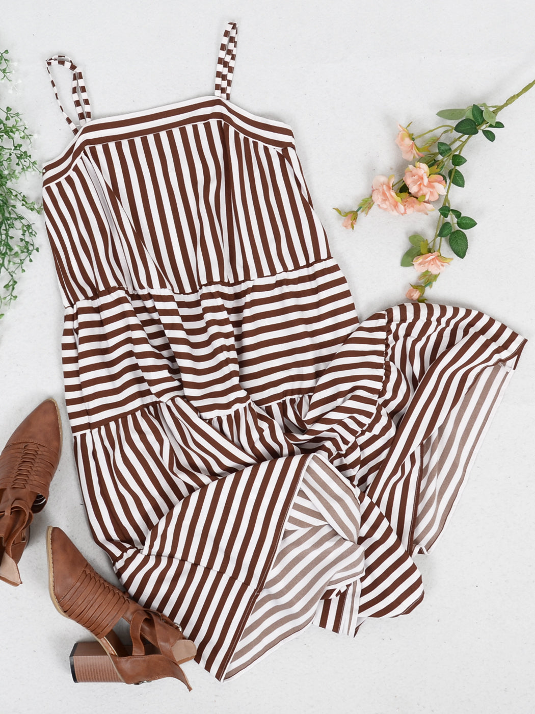 Striped Spring Ruffle Babydoll Dress