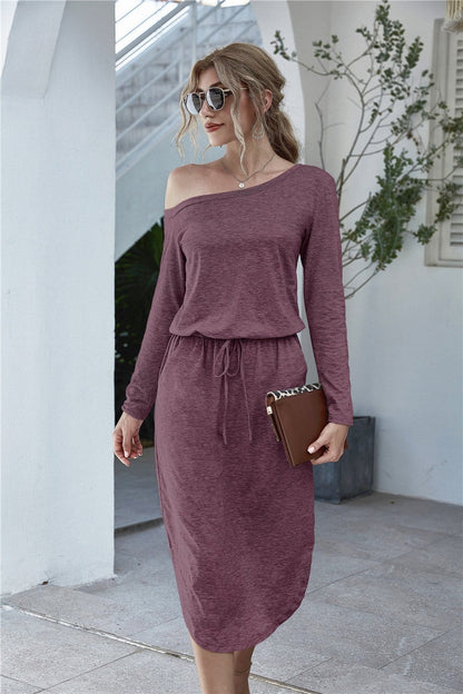 Off Shoulder Scoop Dress