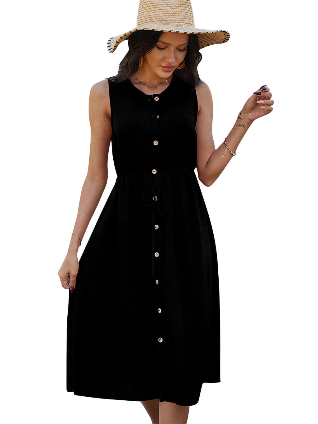 Button Down Adjustable Dress