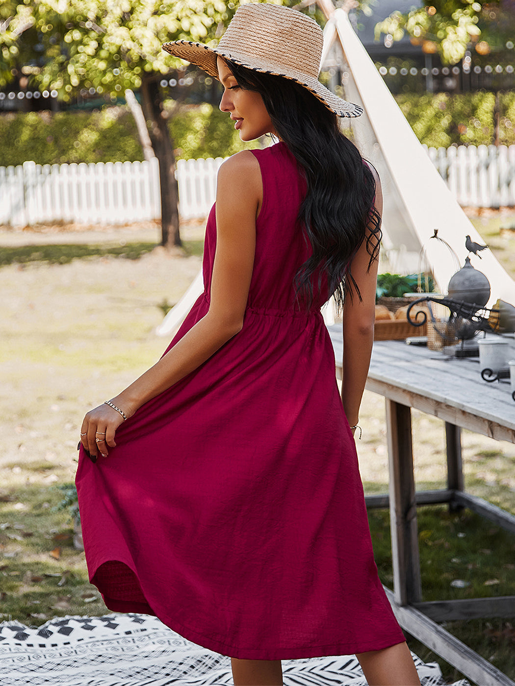 Button Down Adjustable Dress