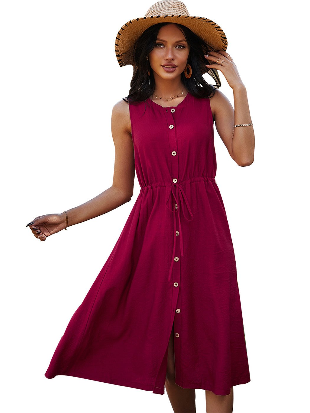 Button Down Adjustable Dress