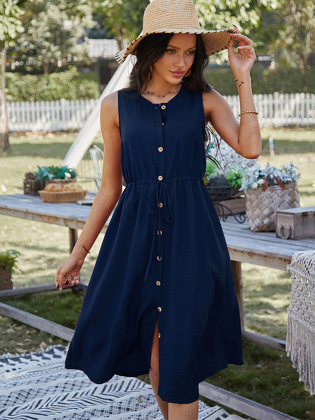 Button Down Adjustable Dress