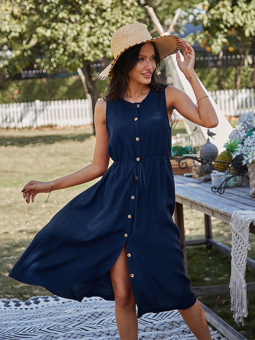 Button Down Adjustable Dress