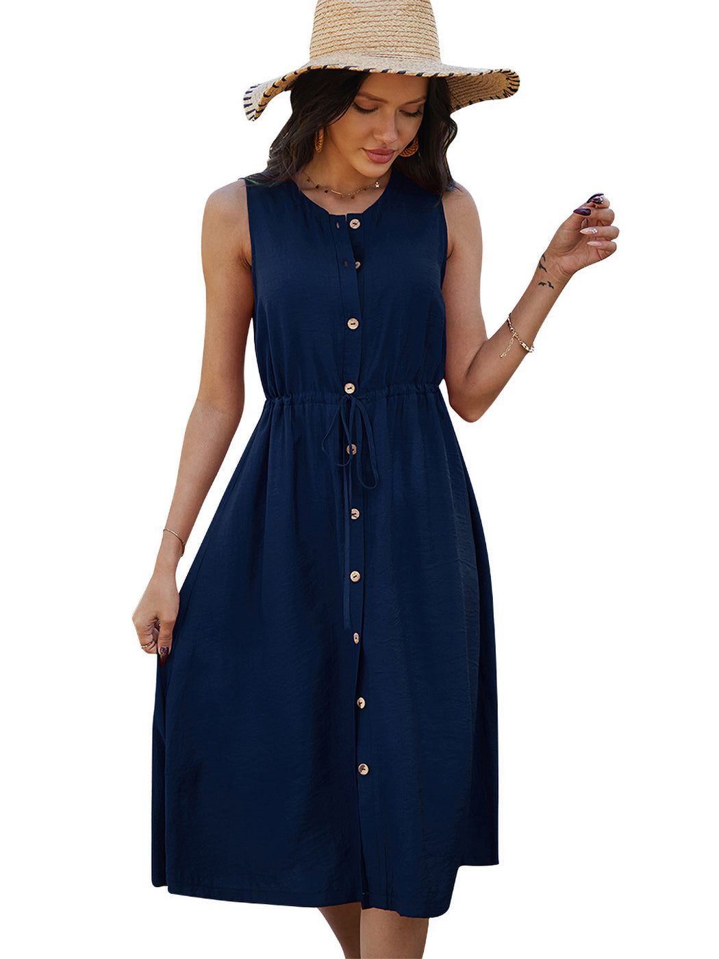 Button Down Adjustable Dress