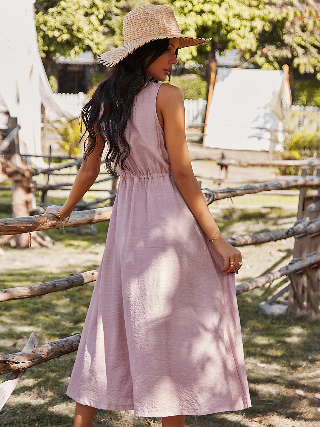 Button Down Adjustable Dress