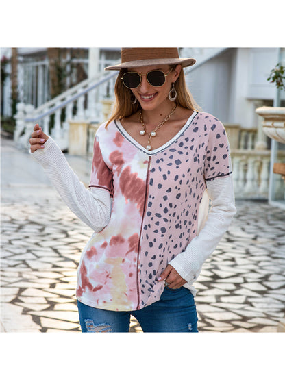 Camisa de manga larga con estampado mixto 