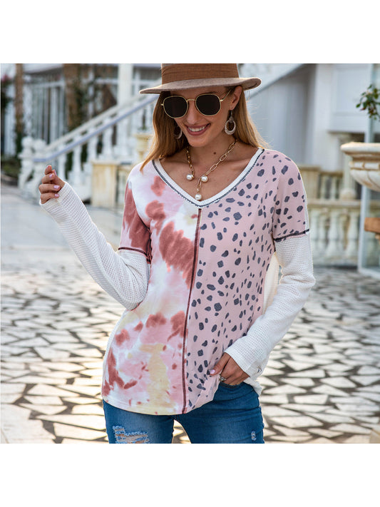 Camisa de manga larga con estampado mixto 