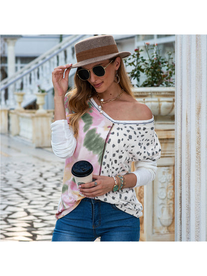 Camisa de manga larga con estampado mixto 