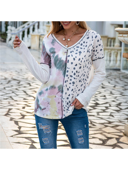 Camisa de manga larga con estampado mixto 